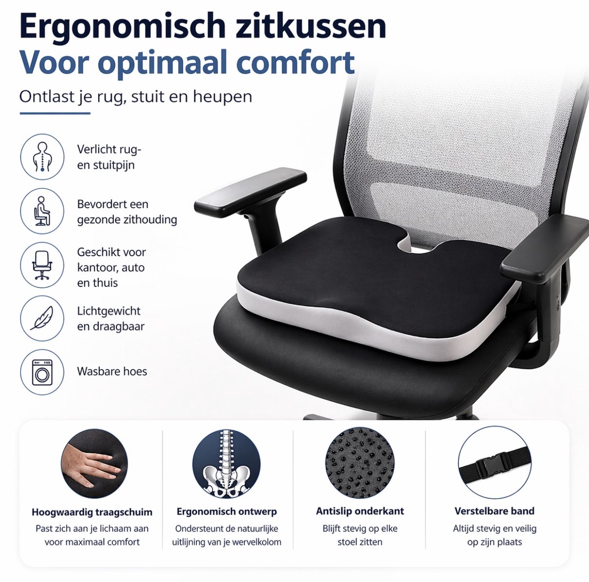 Ergonomisch Wig- & Stuitkussen, foto 6